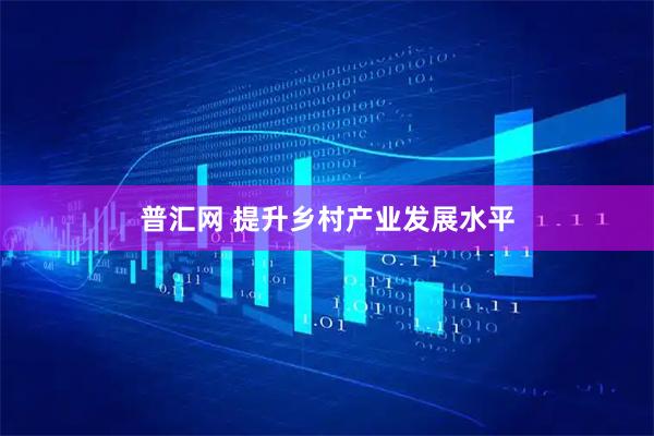 普汇网 提升乡村产业发展水平