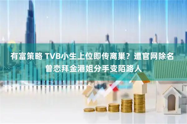 有富策略 TVB小生上位即传离巢？遭官网除名 曾恋拜金港姐分手变陌路人