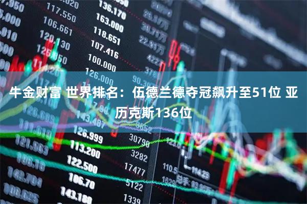 牛金财富 世界排名：伍德兰德夺冠飙升至51位 亚历克斯136位